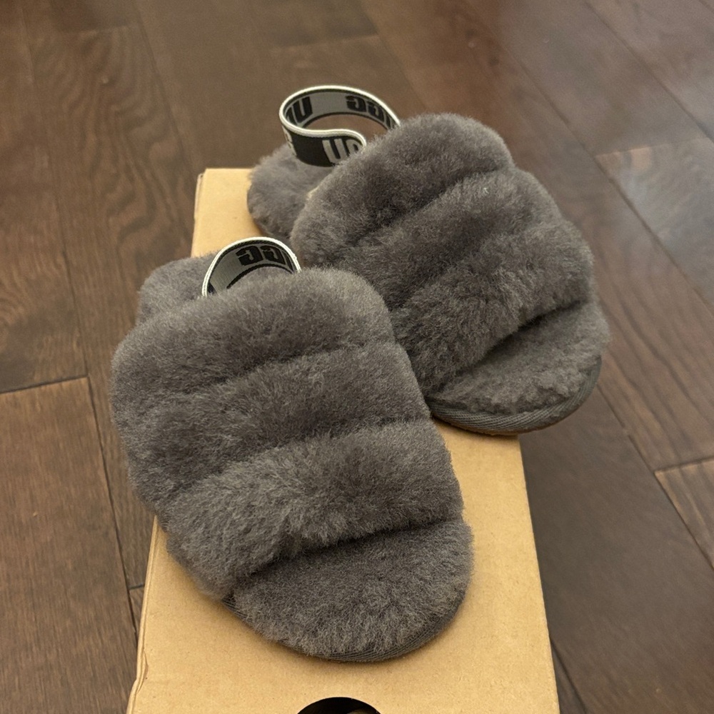 UGG Charcoal fluff yeah slides